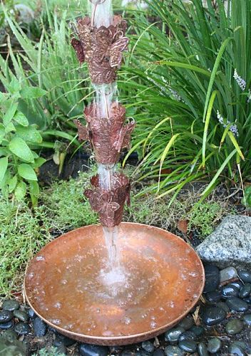 Hand Hammered Copper Dish with Hook | Copper Rain Chain