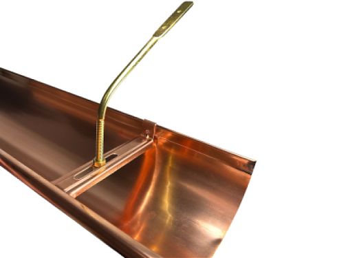 Copper HR Husky Hidden Hanger with Threaded Rod on Gutter