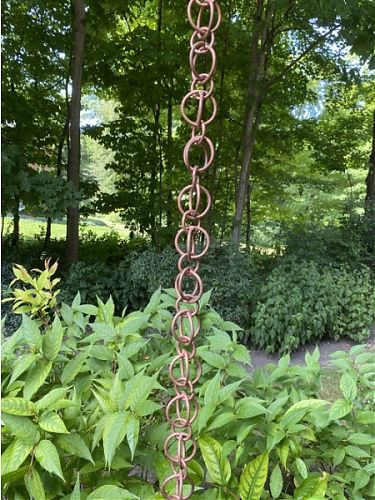 Double Loops Rain Chain | Copper Rain Chain