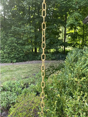 Large Link Traditional Rain Chain - Brass