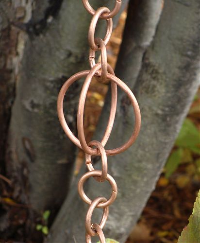 Large Circle Loop Rain Chain | Copper Rain Chain